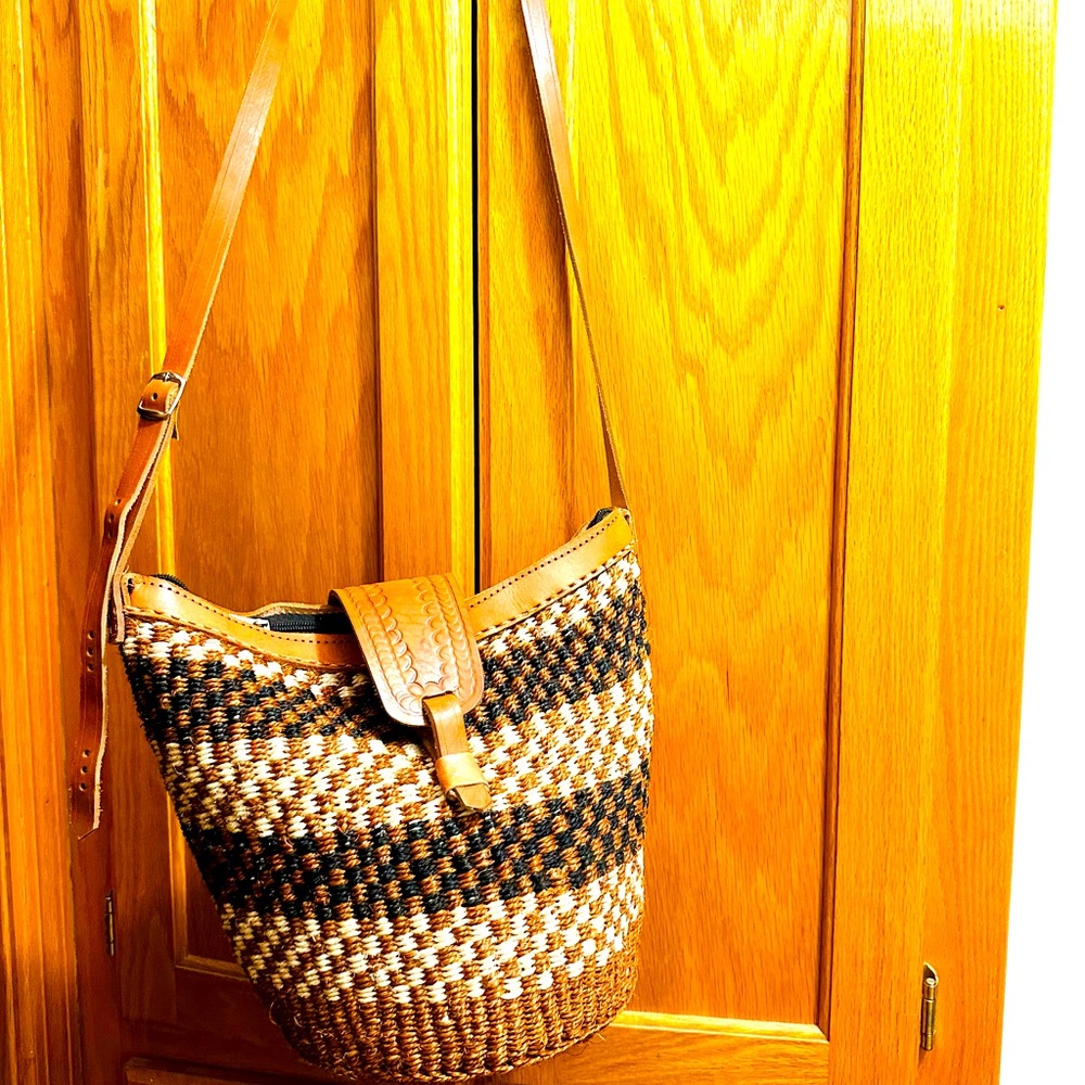 African woven cross bag